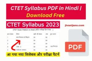CTET Syllabus PDF in Hindi