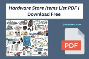Hardware Store Items List PDF in Hindi