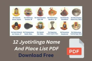 12 Jyotirlinga Name And Place List PDF